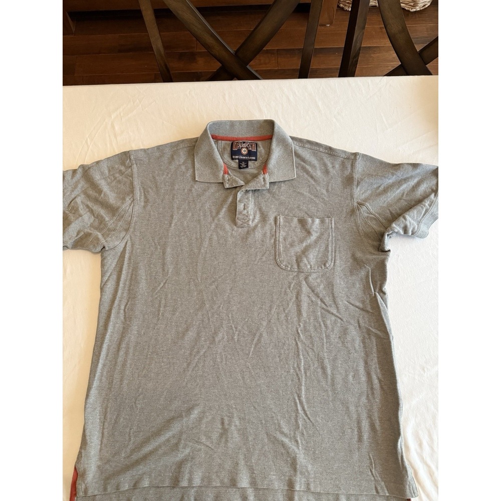Duluth Trading Co Mens XL Polo Shirt Gray Short Sleeve Cotton Pique Pocket Tee